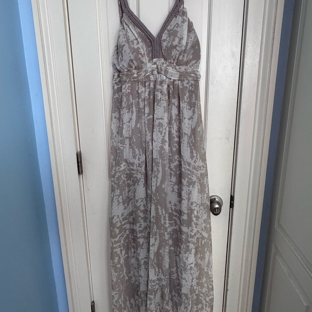Soft Surroundings Tan and White Patterned Sleeveless Dress -SO Soft!!!